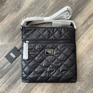 DKNY Black Quilted Nylon Shoulder Bag